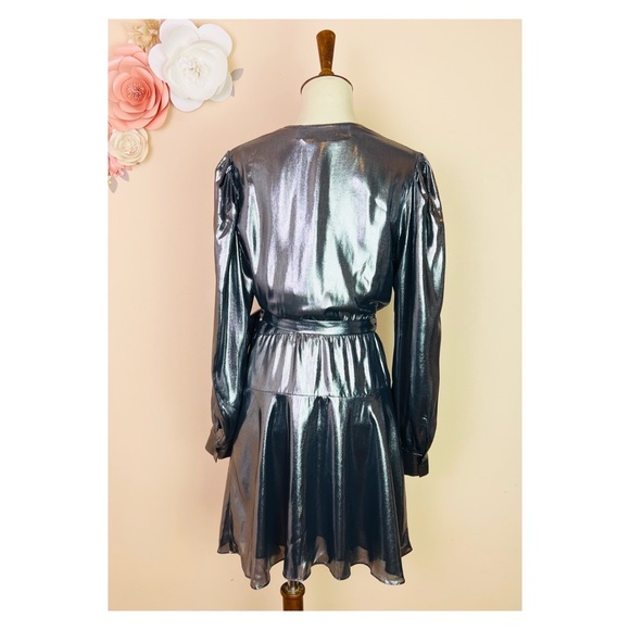 New! Rare IRO Matcha Metallic Wrap Up Dress - Picture 6 of 9
